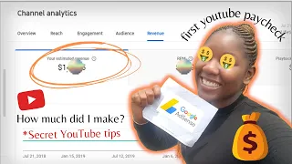 MY FIRST YOUTUBE PAYCHECK: How much I make with 2,000+ subscribers & some basic youtube growth tips