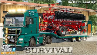 #Survival in No Man's Land Ep.85🔹Injecting Digestate w/ Disc Harrows. Sowing Grass & Oat🔹#FS22🔹#4K