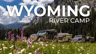 Overland into Wyoming  - Camping on the Greys River  / Cinematic / BLUETTI EB55 review at camp
