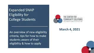 SNAP College Student Eligibility