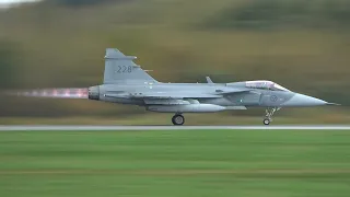 Saab JAS 39 Gripen Power - Full Afterburner Takeoffs