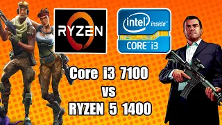COMPARAÇÃO - Ryzen 5 1400 vs Core i3 7100 no CSGO, Fortnite e GTA V
