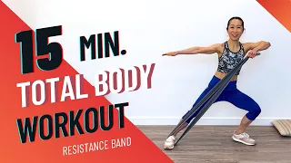 15 MIN Total Body Resistance Band Workout| At home or travel friendly| All Levels