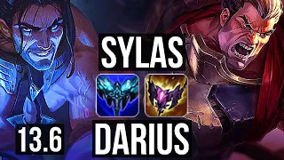 SYLAS vs DARIUS (MID) | 7/1/5, 1.6M mastery, 600+ games | KR Diamond | 13.6