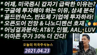 (오미주 2021.04.22) 지금 구글을 사야하는 이유 + 골드먼삭스 경기 회복 전략종목 리스트+ 아마존 30% 이상 상승한다 #오픈도어주식전망 #페이스북소셜커머스 #나노디멘션