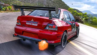 INSTALEI ANTI-LAG EM TODOS OS LANCER EVOLUTION DO FORZA HORIZON 5! (NOVA EXPANSÃO RALLY ADVENTURE)