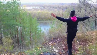 Mavic. Russia. Niznekamsk. Fly over river and trees.