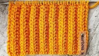 ФРАНЦУЗСКАЯ ГРАНЕНАЯ ДВУСТОРОННЯЯ РЕЗИНКА. | DOUBLE-SIDED ELASTIC KNITTING PATTERN