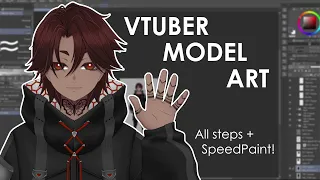 【Speedpaint】Drawing Vtuber Model ready to rig in Live2d!