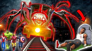 Evil Thomas Train Kill Franklin and Fight with Avengers in gtav | GTAV Avengers | A.K GAME WORLD