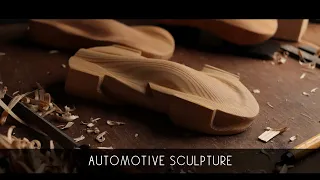 Automotive Wooden Sculpture. Transportation Design. My New Car out of Wood