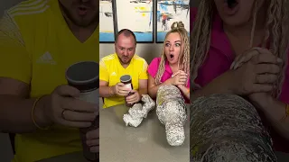 Surprises in Aluminum foil Funny Challenge #loveinshorts 🎉❤️ #shorts #funny