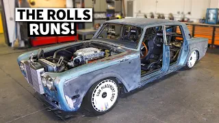 FIRST START! Our 700hp Hellcat swapped Rolls Royce party car RUNS!