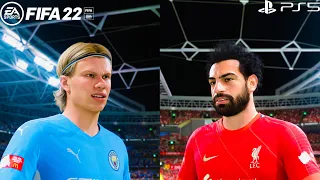 FIFA 22 PS5 | Liverpool Vs Manchester City | Ft. Nunez, Haaland | FA Community Shield 2022/23| 4k