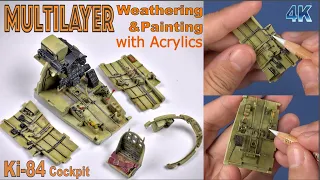 Multilayer Weathering and Painting with Acrylics - Ki84 Hayate Cockpit in 1:32 Scale
