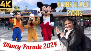Disneyland Paris | Disney Parade 2024 | Full New Show | 4K ferry show | A Millions of Splashe colour