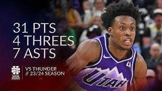 Collin Sexton 31 pts 4 threes 7 asts vs Thunder 23/24 season