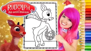 Coloring Rudolph The Red-Nosed Reindeer Coloring Page Prismacolor Pencils | KiMMi THE CLOWN