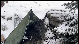 One Night in A tarp Shelter.