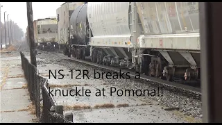 Emergency at Pomona Yard! NS 12R breaks a knuckle and goes into emergency in Greensboro, NC!!