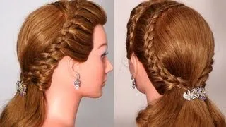 Прическа на каждый день с плетением. Braided hairstyle for every day