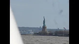 Ferry ride to Statue of Liberty and NY Skyline, NY, USA