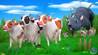 Giant Rat Attacks Cows | Tiny Cows Dream Turns Hilariously Horrible! | Funny Animal Cartoon Videos