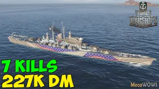 World of WarShips | Des Moines | 7 KILLS | 227K Damage - Replay Gameplay 4K 60 fps