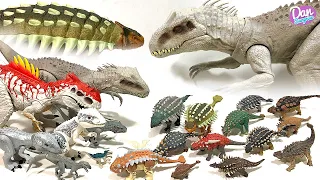 Mega Indominus Rex vs Ankylosaurus Collection! Jurassic World Dinosaurs -  Sauropelta, Saichania