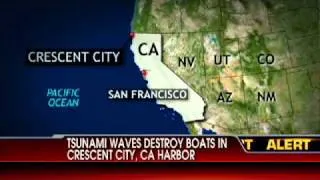 Tsunami Waves Destroy Boats in Crescent City, CA