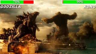 Godzilla VS Kong with healthbars fight | Healthbars And Percentage | Godzilla vs Kong
