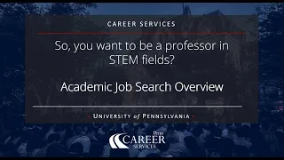 Faculty job search overview for STEM PhDs/postdocs