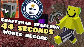 craftsman speedrun world record in 44 seconds 🔥