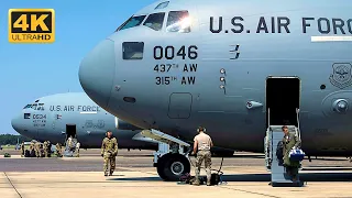 Joint Base Charleston launched 12 C-17 Globemaster IIIs ! Mega Take Off! #usaf #c17globemaster