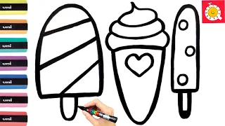 How To Draw Cute Ice Cream For Kids|| Drawing Handbag and Chocolate for kids