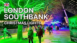 🇬🇧 London Eye Southbank & Christmas Lights Festive Walk | December 2021 (4K 60fps)