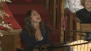 Alicia Keys raises the roof singing at Whitney Houston's funeral
