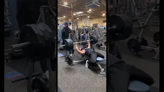 Benching my max in a public gym