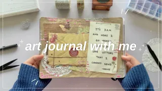 art journal with me // vintage aesthetic // relaxing asmr no talking 📔💌✂️