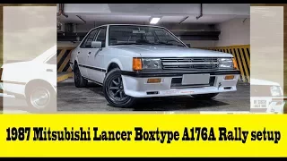 Fully restored 1987 Mitsubishi Lancer Boxtype A176A Rally setup