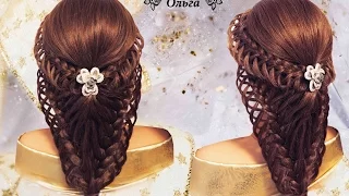 Прическа на длинные волосы.Как заплести косу  air braids beautiful hairstyle Kapralova Olga