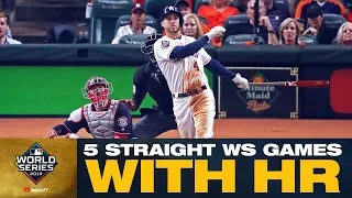 Astros' George Springer's FIVE straight World Series games with a home run