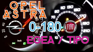 Opel Astra 1.6 CDTI 136 HP VS Fiat Egea (tipo) 1.6 MultiJet 120 HP 0-180 Drag race