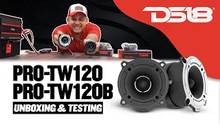 DS18 PRO-TW120 & PRO-TW120B (Unboxing/Testing) 3” PRO Aluminum Super Bullet Tweeter