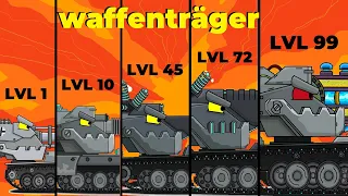 Эволюция Гибридов ВАФЛЯ - waffenträger auf - Мультики про танки - Cartoon about tanks