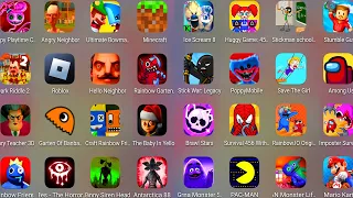 Grimace Monster Scary Survival,Stickman School,Antarctica 88,Poppy Playtime,Roblox,Hello Neighbor...