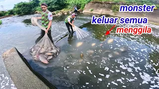 Rekor terbanyak jala ikan di bawah bendungan hasilnya sangat memuaskan || best net fishing tilapia