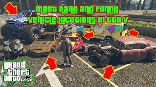 GTA V -  Most rare Cars and Funny Vehicle Locations (Story Mode)