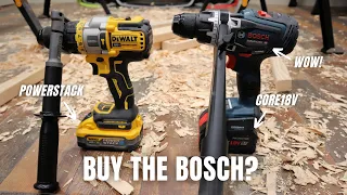 Dewalt DCD999 Powerstack 5ah vs Bosch 1330CN CORE18V 8ah | Best 18v Drill