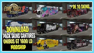 PACK SKIN CANTORES PARA ONIBUS G7 1600LD EURO TRUCK SIMULATOR 2 VERSÃO 1.39